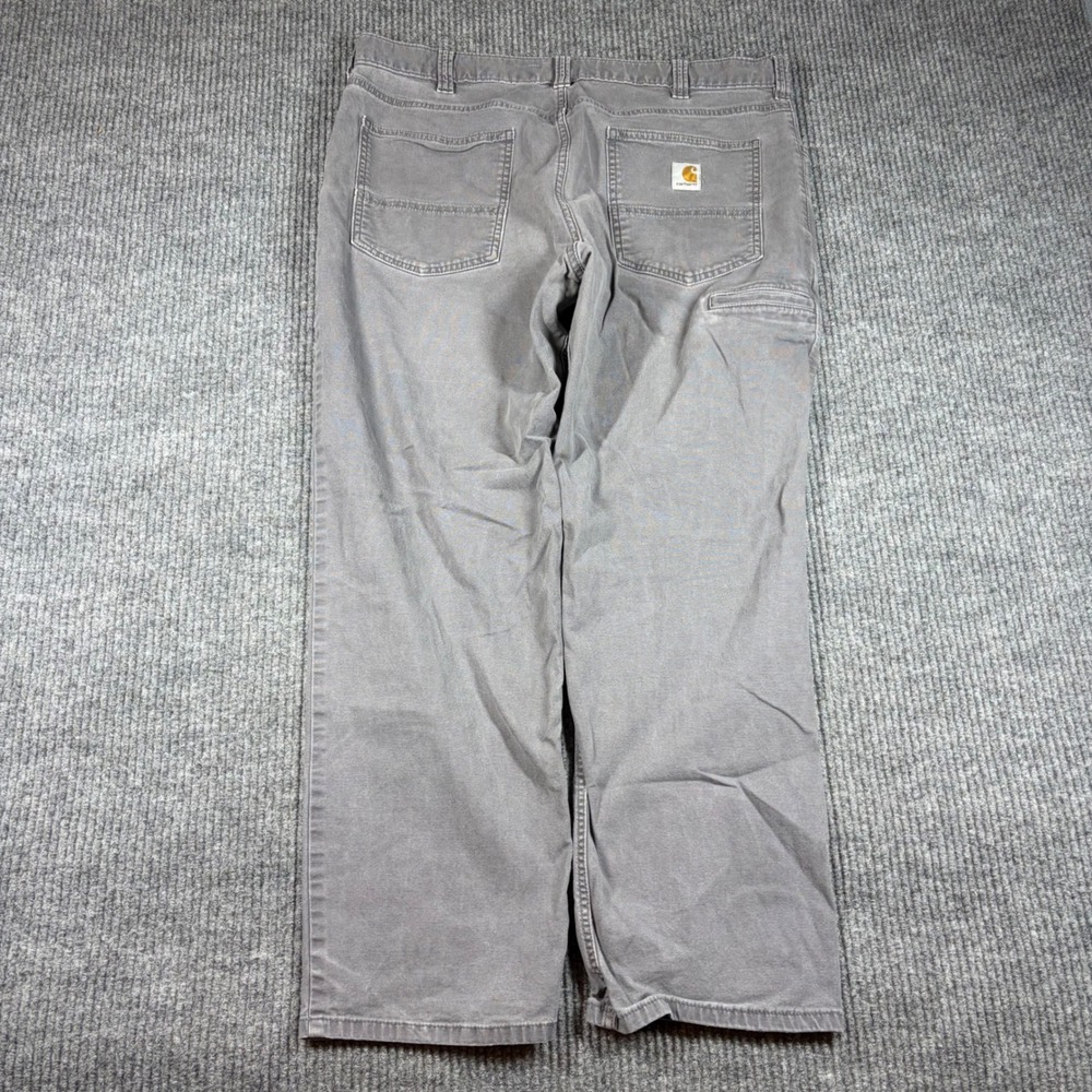 Carhartt Pants Men's 38x30 Rugged Flex Rigby Dungaree Gray Relaxed Fit BN2517-M